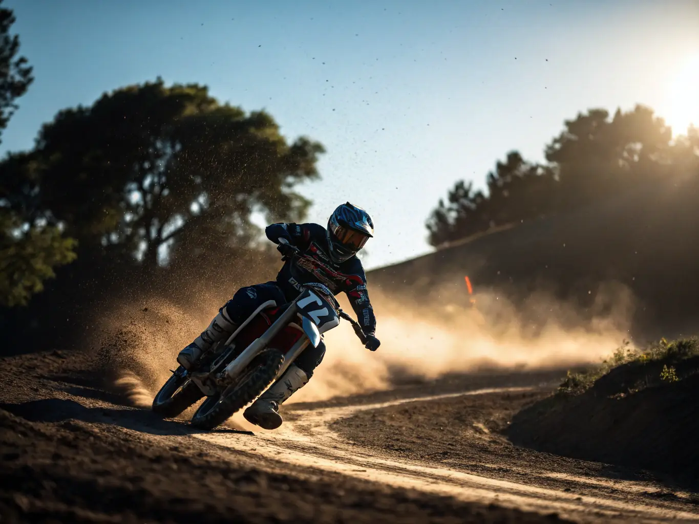 A rider is confidently navigating a challenging course during an advanced riding skills workshop, showcasing the skill enhancement opportunities provided by the COMITE DEPARTEMENTAL MOTOCYCLISTE.